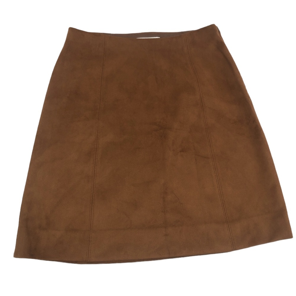 Babaton faux suede A-line skirt